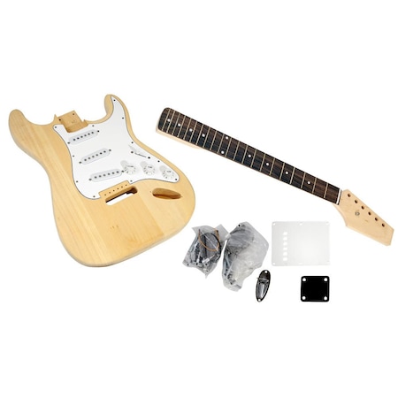 Pyle Unfinished Strat Electric Guitar Kit - You Build The Guitar PGEKT18